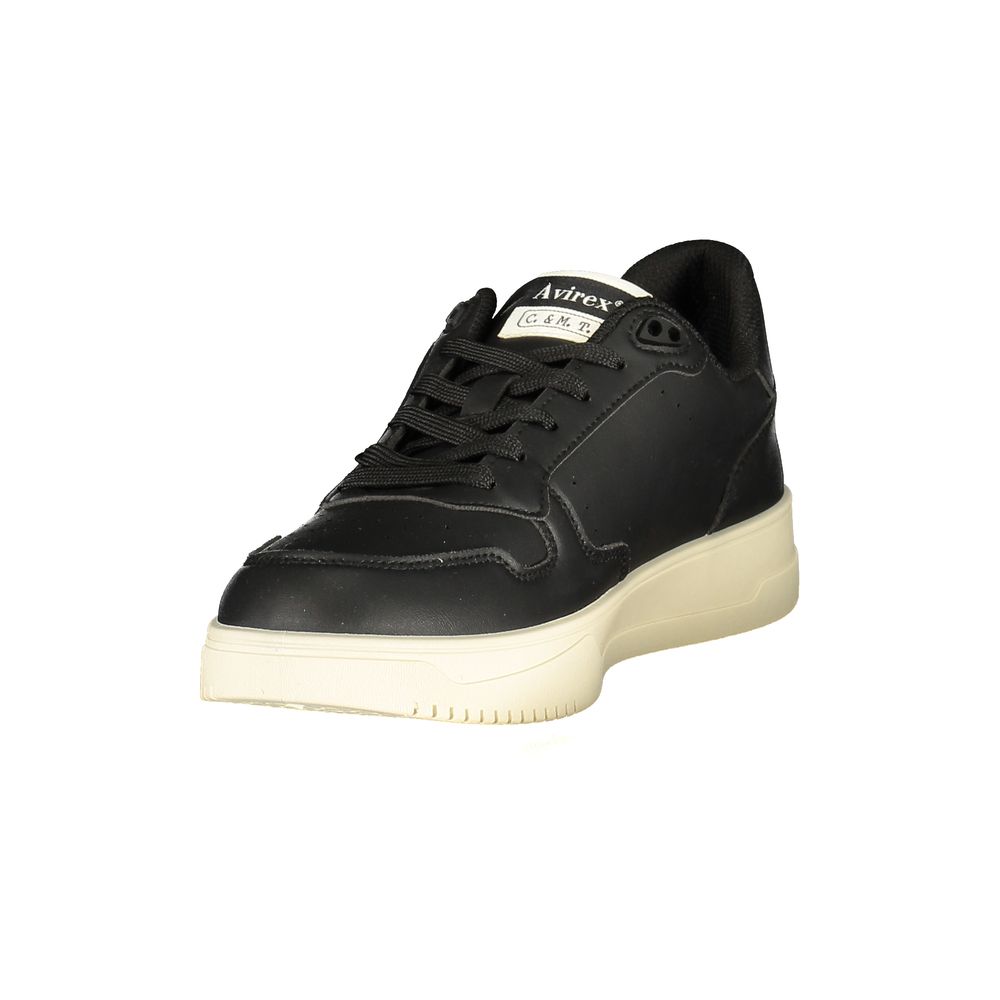 Athletic Sneakers by Avirex for men in polyester & polyurethane black & print showcases an impeccable silhouette, defined by an impeccable athletic style design that perfectly captures the essence of the Men's Athletic Polyester & Polyurethane Sneakers.