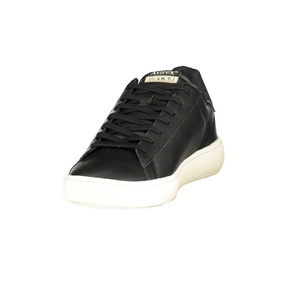 Athletic Sneakers by Avirex for men in polyester & polyurethane black & print features an stately silhouette, showcasing the signature athletic style of the Men's Athletic Polyester & Polyurethane Sneakers collection with a truly stately finish.