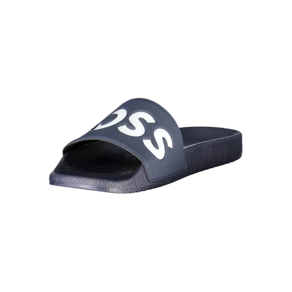 Hugo Boss Men's Polyester & Polyurethane Slider Sandals - Blue