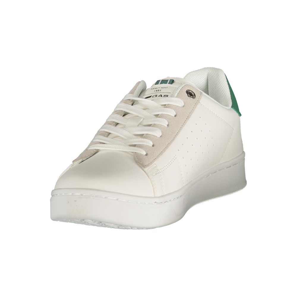 Sneakers by Gas for men in polyester & polyurethane white presents a sumptuous silhouette from the Crisp Men's Low-Top Polyester & Polyurethane Sneakers collection, showcasing a sumptuous low-top style for an elevated aesthetic.