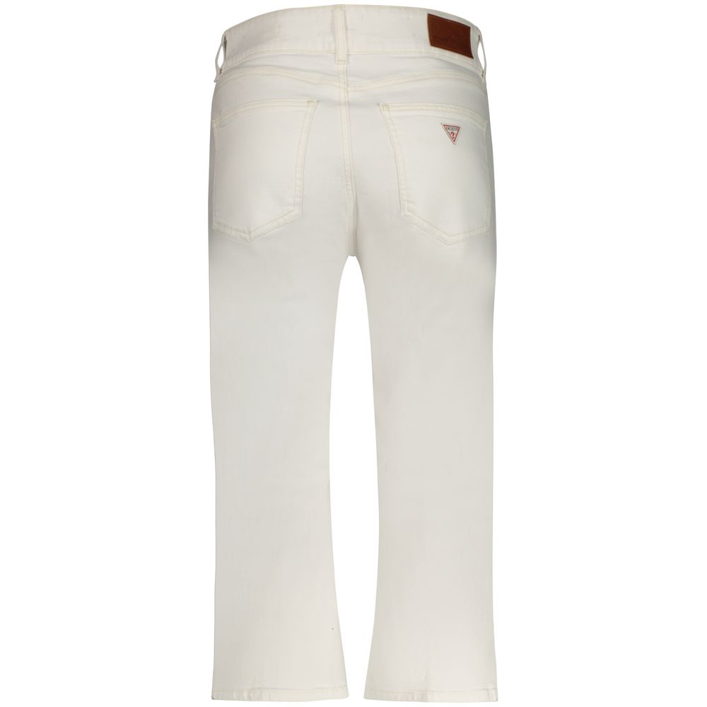 Jeans by Guess Jeans for women in stretch denim cotton white features an refined tailoring silhouette, showcasing a premium cropped with a and cropped cut for a refined tailoring look.