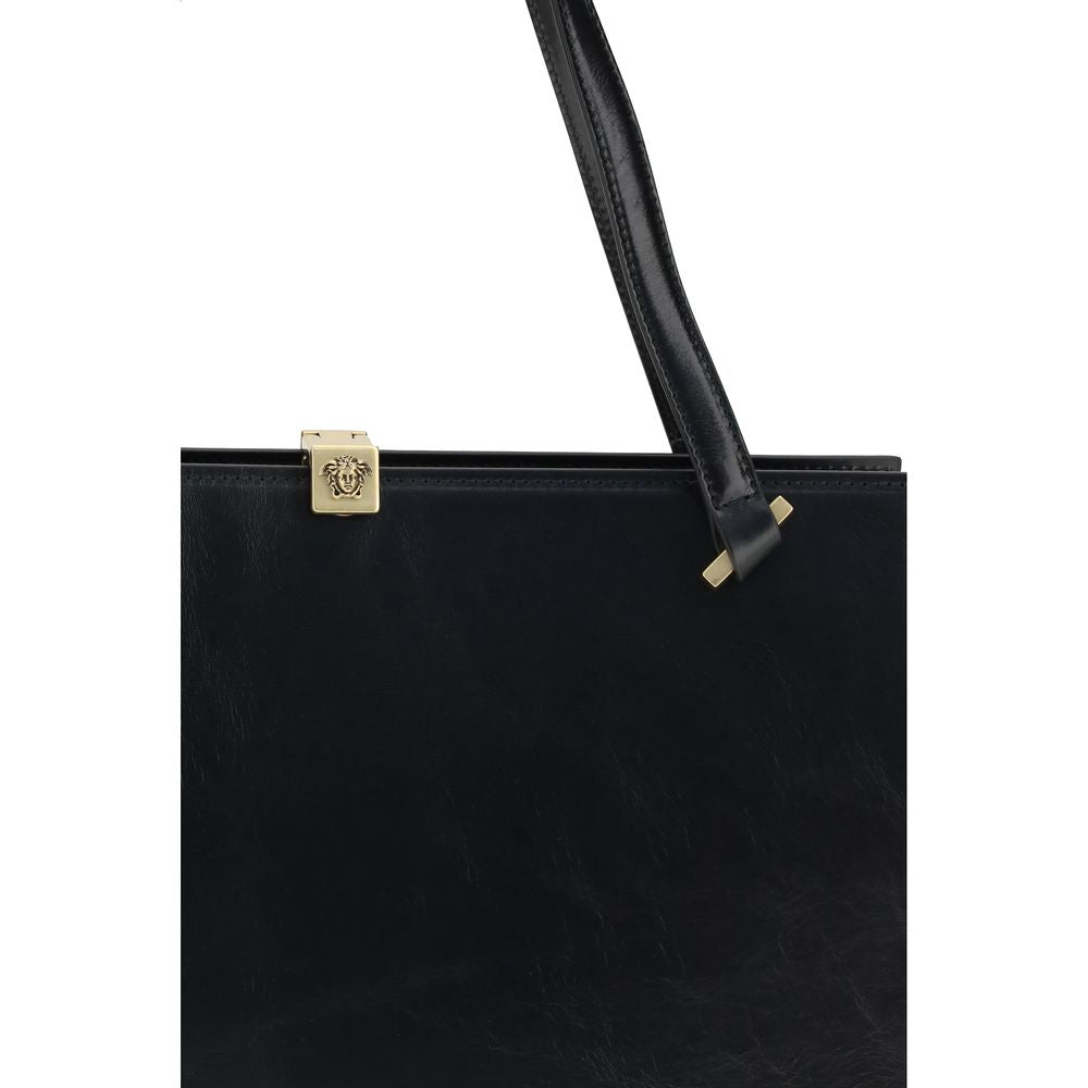 Versace Medusa Severine Bos Taurus Calf Leather Small Shoulder Bag - Black