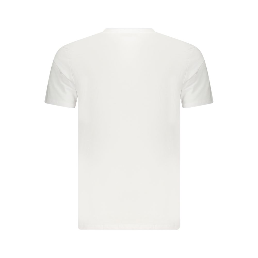 T-Shirt by Iceberg for men in cotton white & print showcases a fashionable silhouette, elegantly detailed with a fashionable and crew neckline for a sophisticated, high-fashion look.