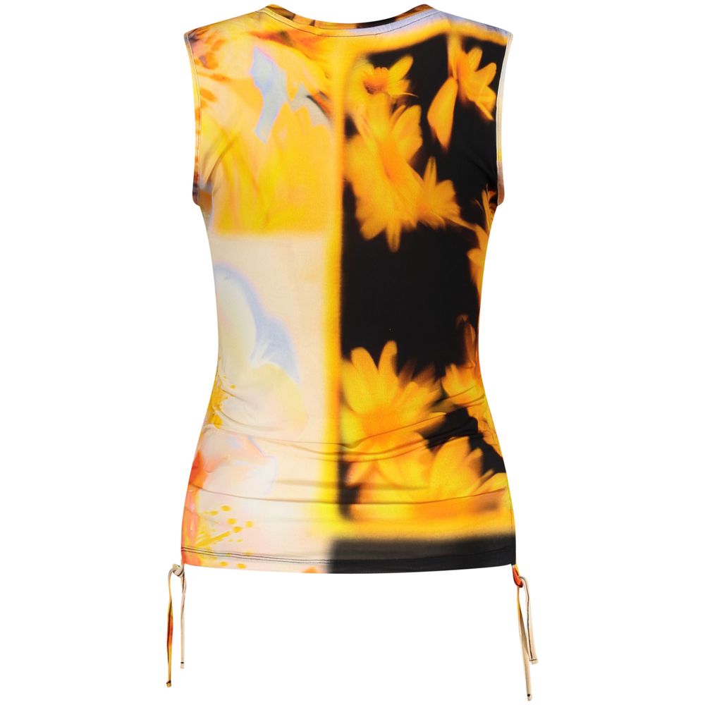 Tank Top by Desigual for women in elastane orange showcases a streamlined Fantasy Women's Crew Neck Elastane Tank Top design with a streamlined and .