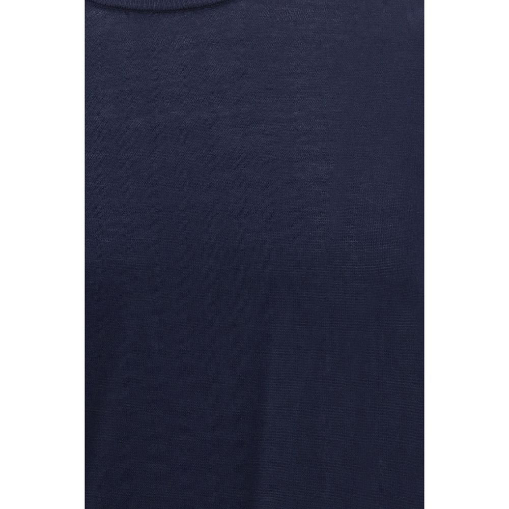 Roberto Collina Men's Regular Fit Crew Neck Cotton Sweatshirt - Blue Natural