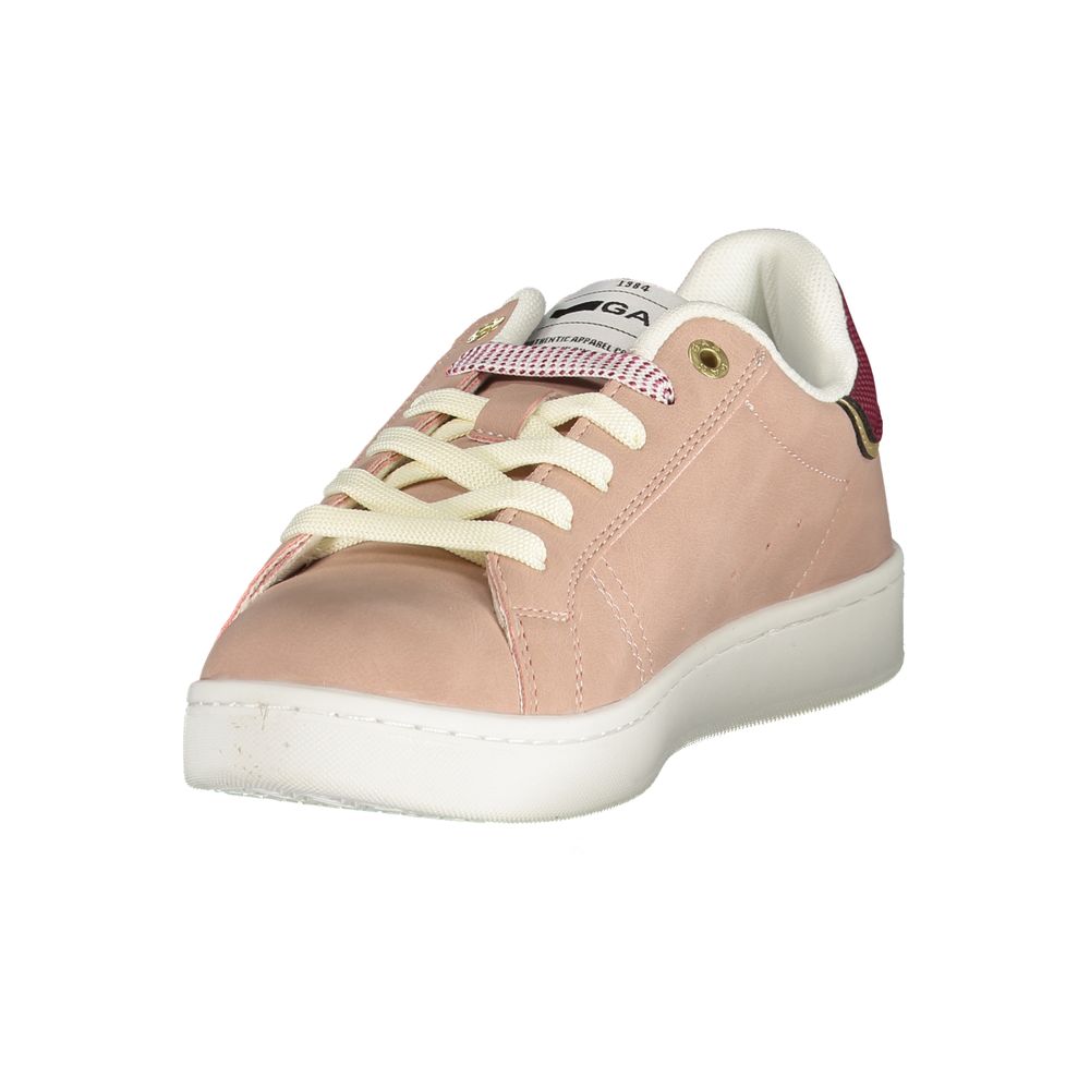 Athletic Sneakers by Gas for women in polyester & polyurethane burgundy & pink showcases a architectural silhouette, artfully capturing the essence of the Punch Women's Athletic Polyester & Polyurethane Sneakers with its signature architectural athletic style construction.