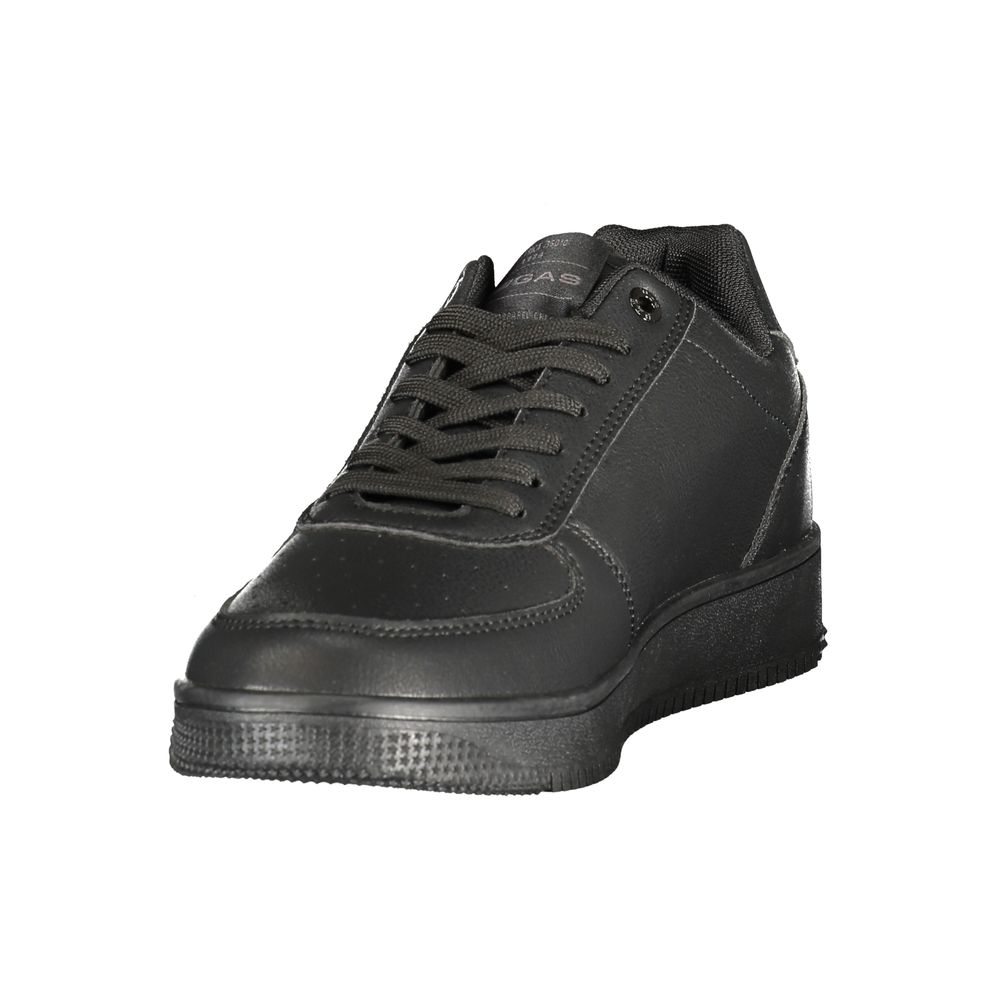 Gas Men's Athletic Polyester Sneakers - Black Print