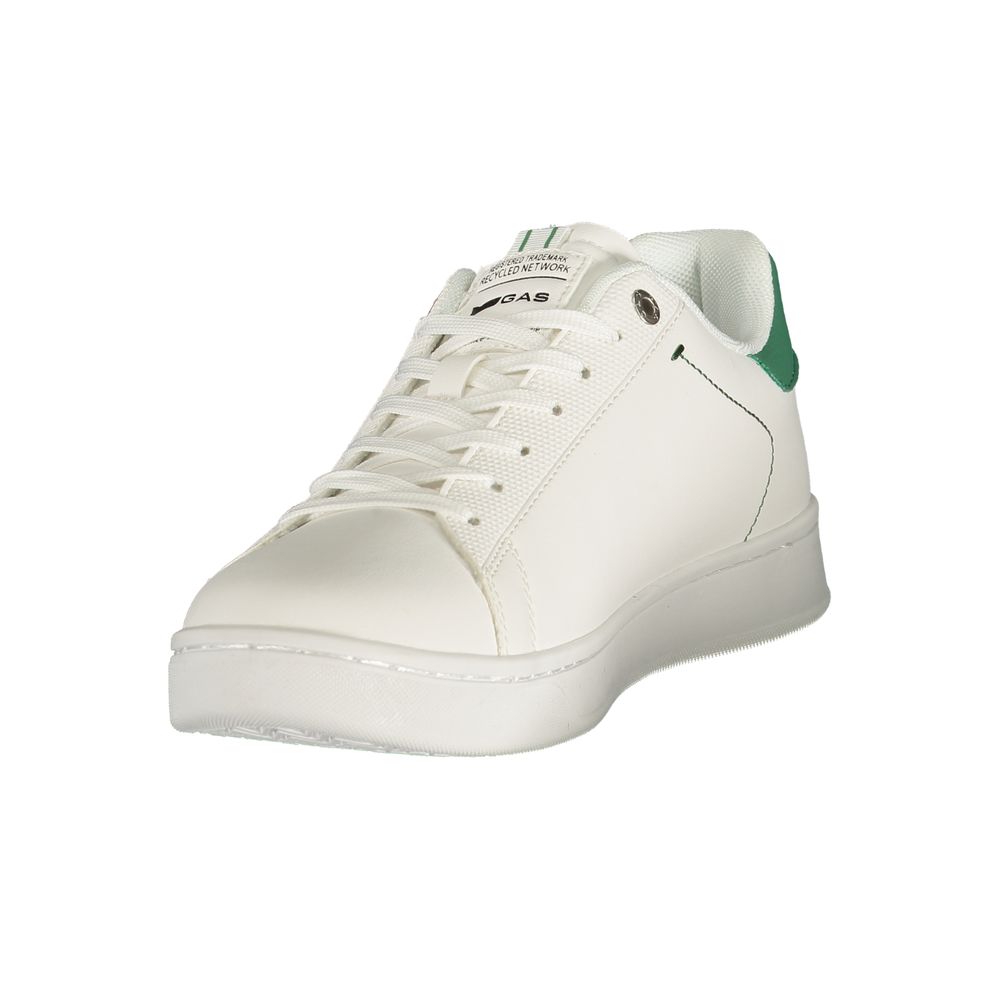 Athletic Sneakers by Gas for men in polyester green & white showcases an impeccable silhouette, defined by an impeccable athletic style design that perfectly captures the essence of the Men's Athletic Polyester Sneakers.