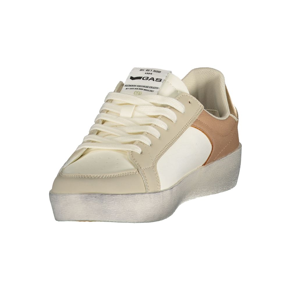 Athletic Sneakers by Gas for women in polyester gold, pink, white & print showcases an impeccable silhouette, defined by an impeccable athletic style design that perfectly captures the essence of the Women's Athletic Polyester Sneakers.