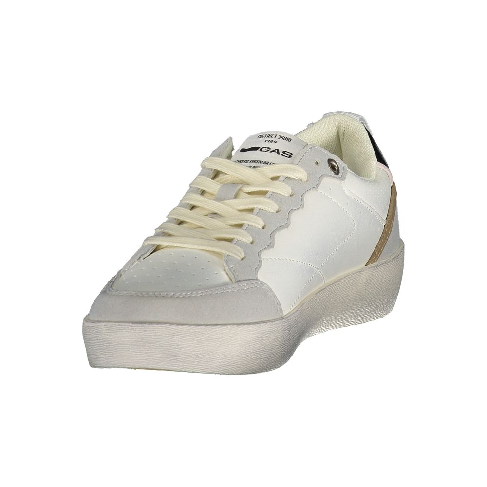 Athletic Sneakers by Gas for women in polyester black, gray, white & print features an architectural silhouette from the Women's Athletic Polyester Sneakers collection, showcasing a architectural athletic style for a architectural look.