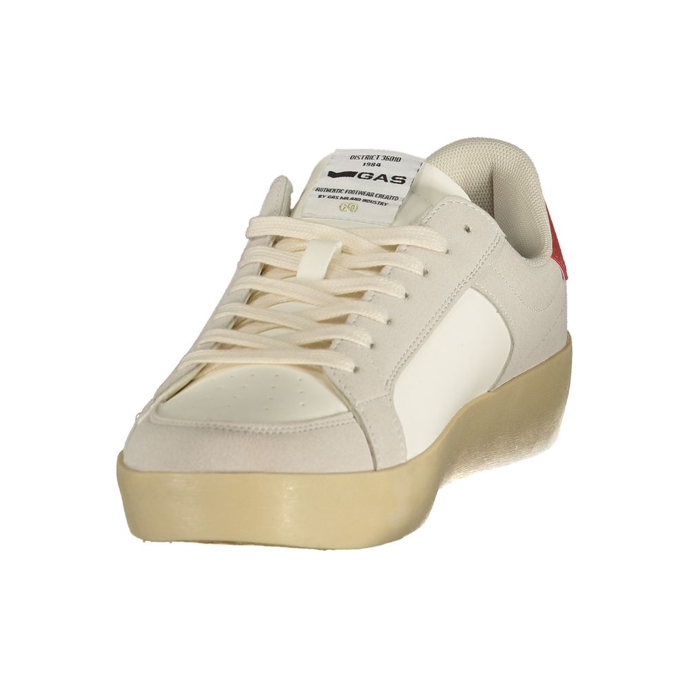 Gas White Polyester Athletic Sneakers