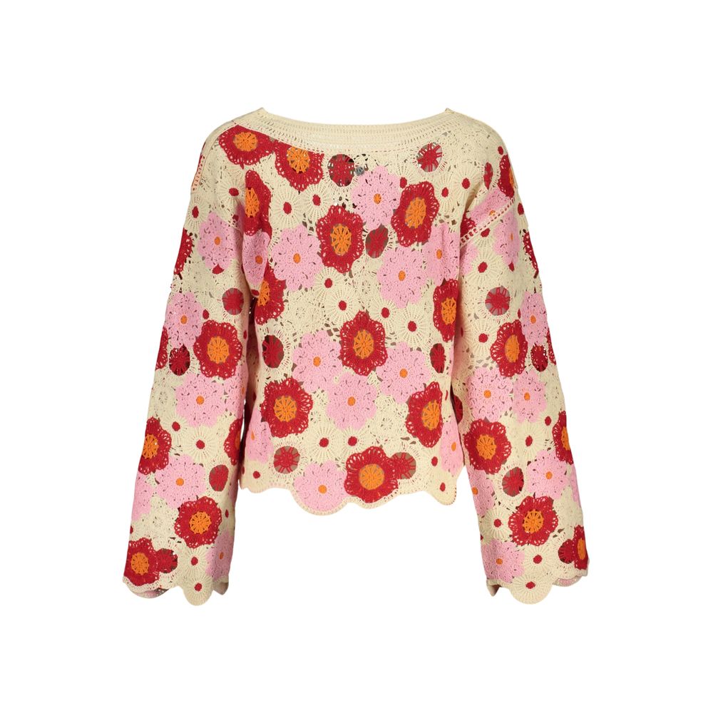 Sweatshirt by Desigual for women in cotton beige & patterned features an enviable silhouette, showcasing a premium and refined for a truly enviable finish.