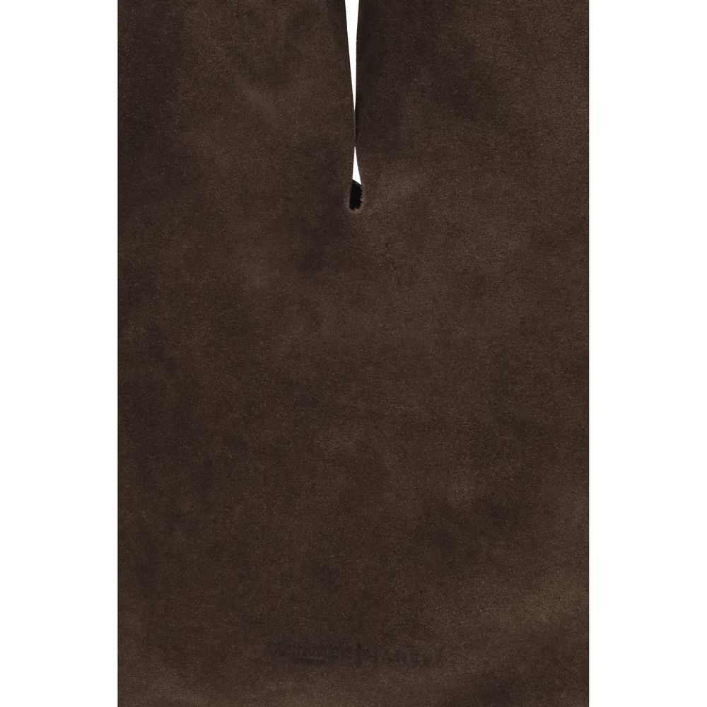 Manebi Louis Bos Taurus Calf Suede Leather Shoulder Bag - Brown Natural