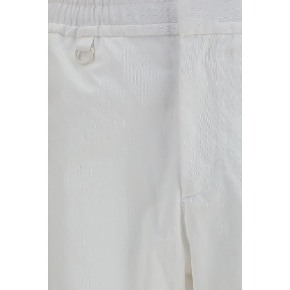 LAMINAR Men's Straight Leg Regular Fit Cotton Nylon Twill Casual Pants - White