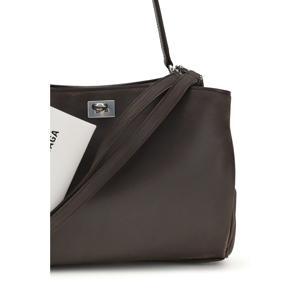 Balenciaga Rodeo Polyester Polyurethane Lambskin & Calf Leather Small Shoulder Bag - Brown
