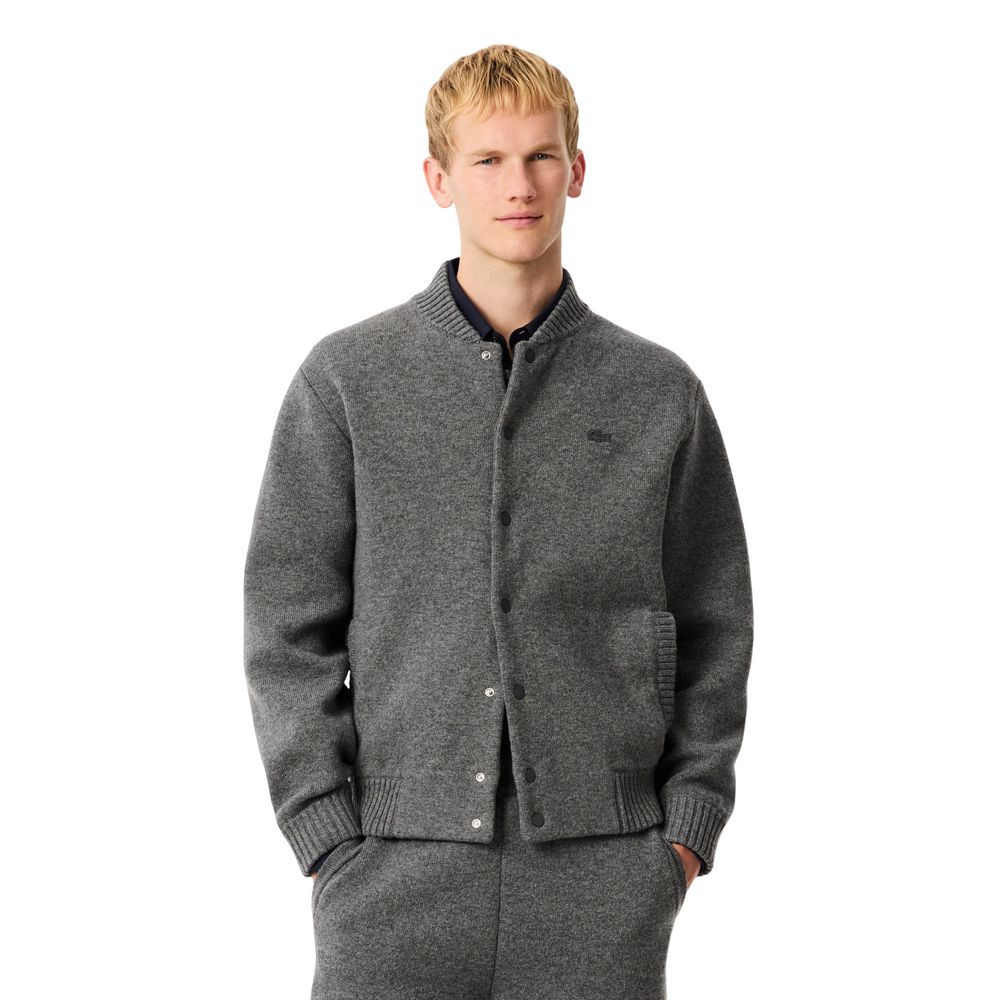 Lacoste Gray Wool Cardigan