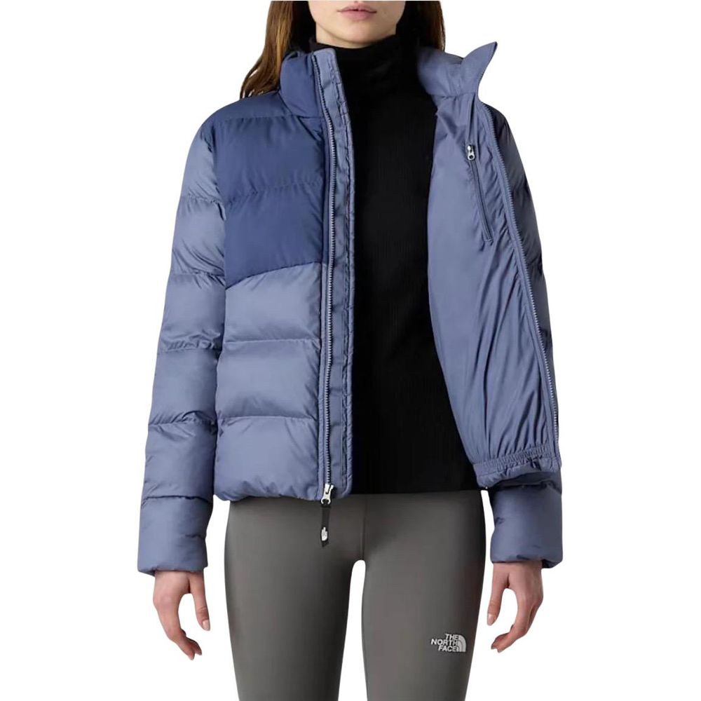 The North Face Women's Crop-Top High-Collar Polyester Overcoat - Blue