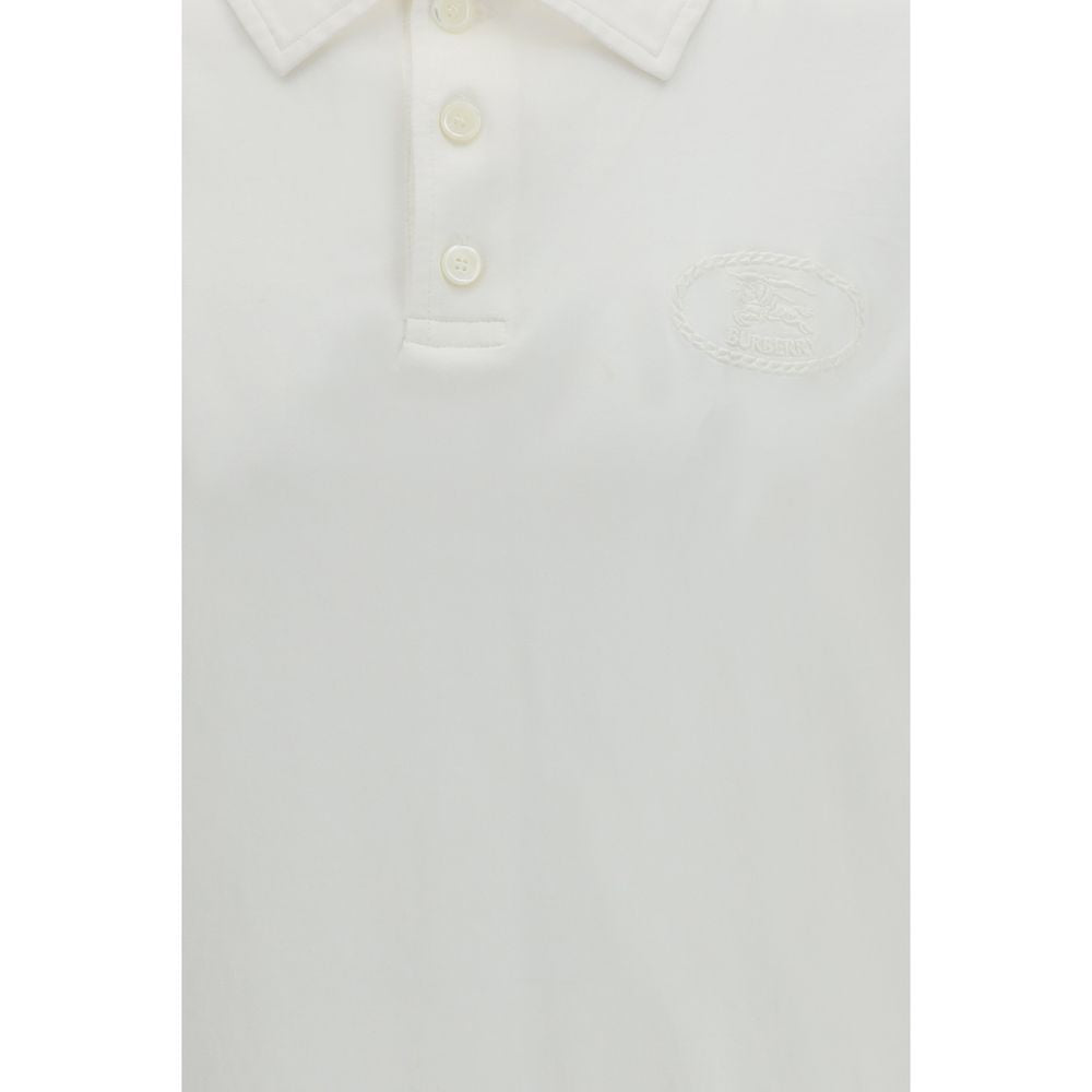 Burberry White Cotton Polo Shirt
