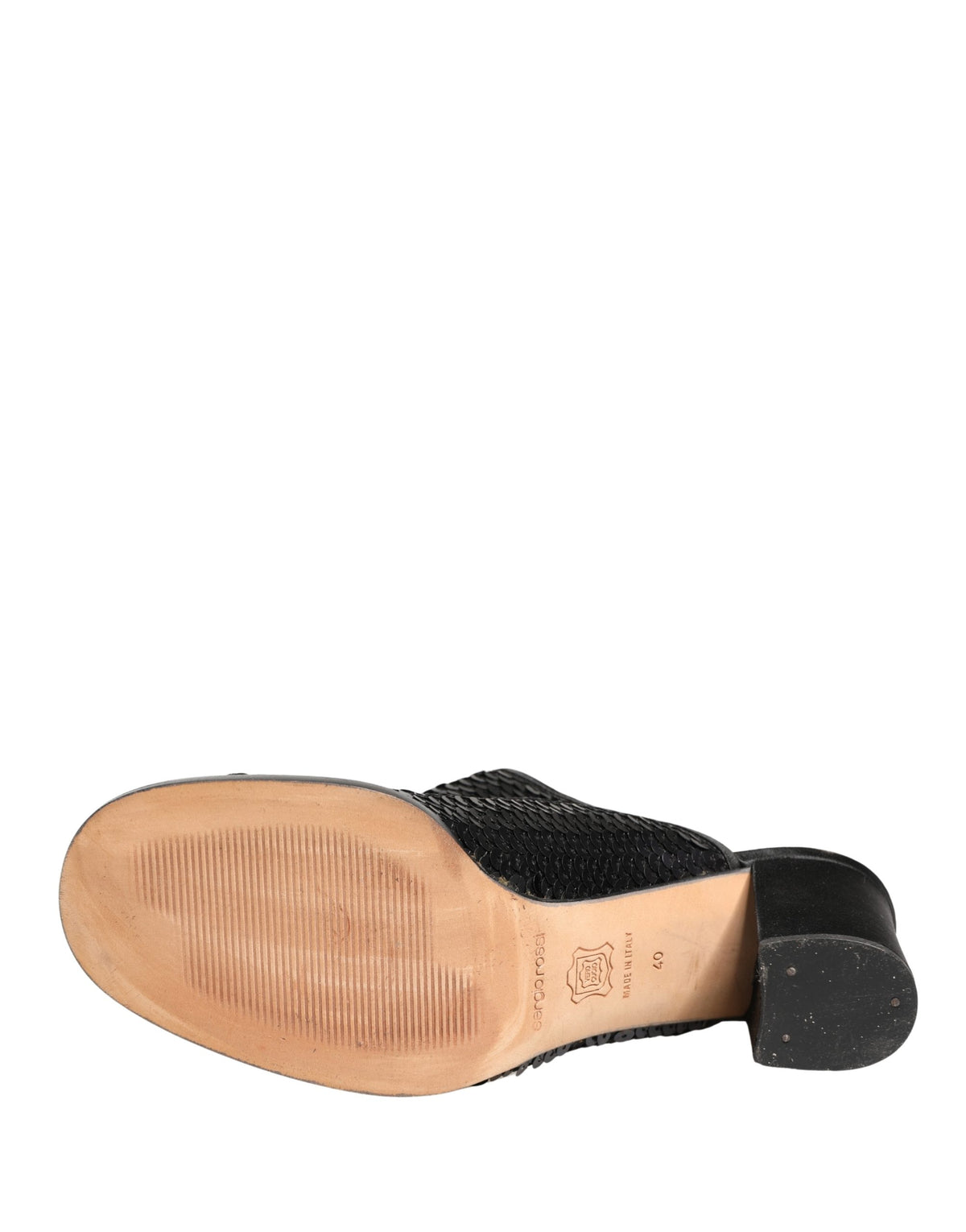 Dolce & Gabbana Women's Leather Mid-Heel Mules Sandals Pumps Heels - Black