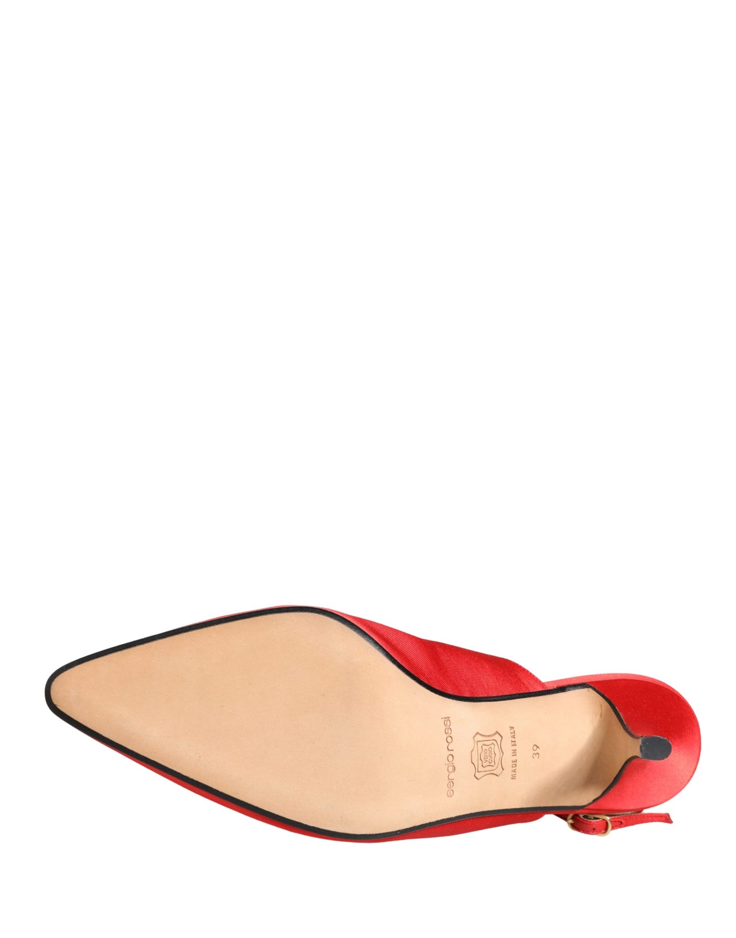 Dolce & Gabbana Red Suede Heel Slingback Shoes