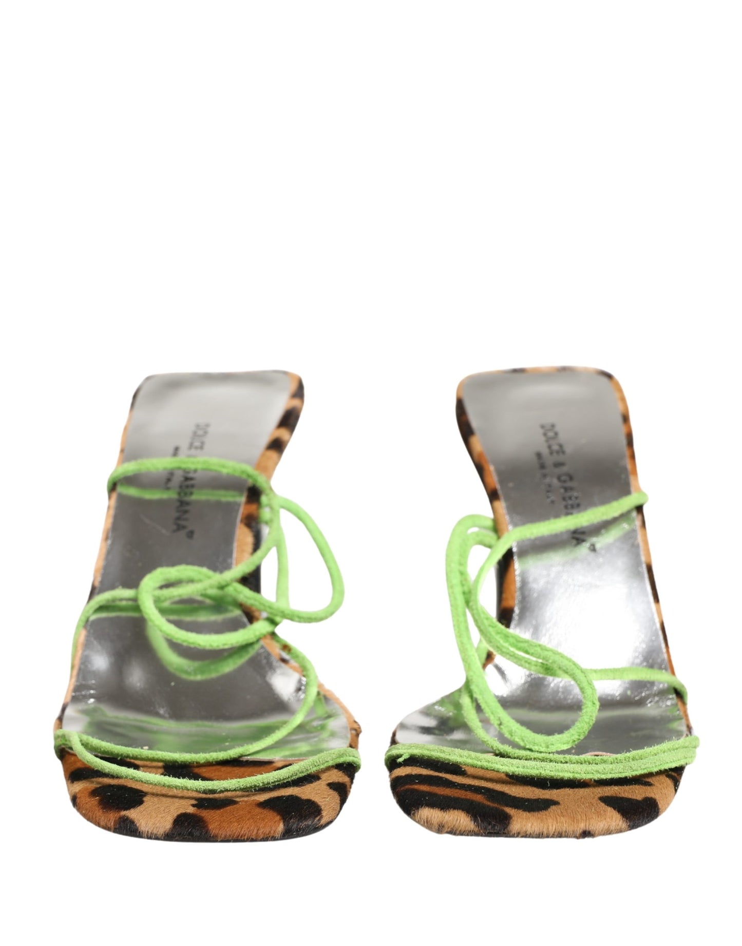 Dolce & Gabbana Multicolor Leather Block Heels Sandals Shoes