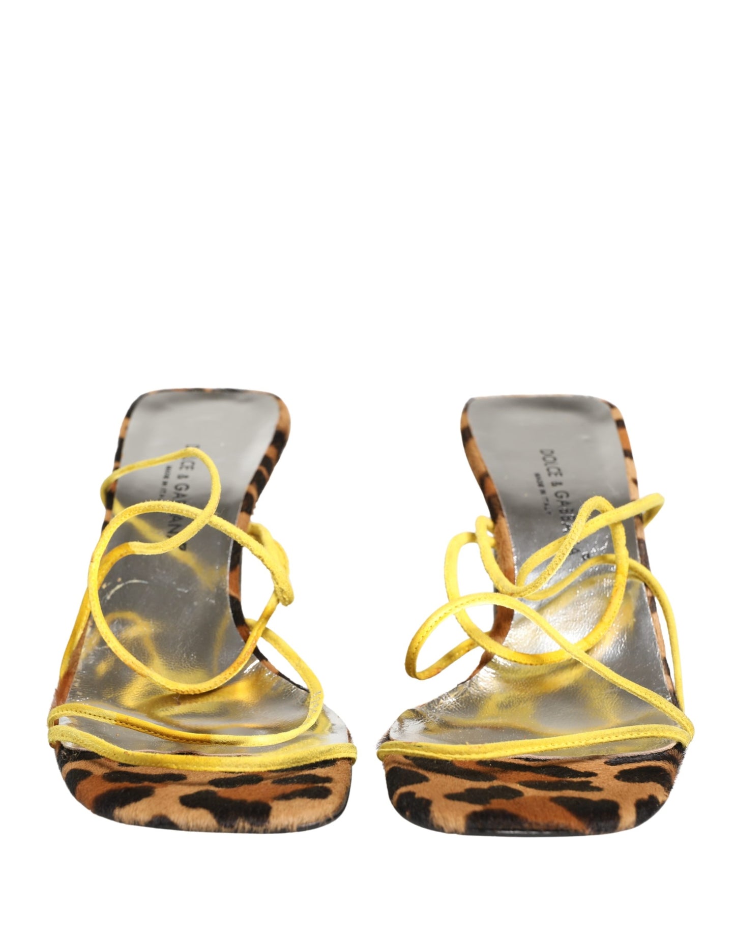 Dolce & Gabbana Multicolor Leather Block Heels Sandals Shoes