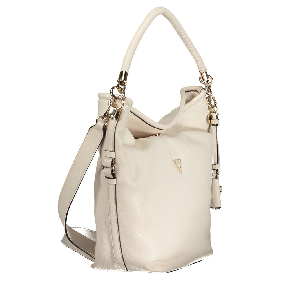 Handbag by Guess Jeans for women in polyurethane white presents a ornamental silhouette, showcasing a secure , ample , and versatile for a ornamental finish.