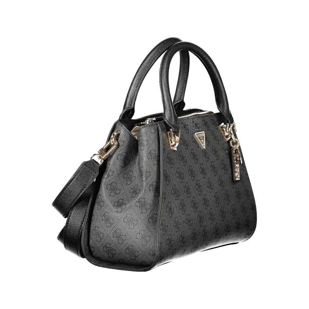 This Handbag by Guess Jeans for women in polyurethane leather and black presents a sculptural silhouette featuring a secure , ample , and versatile for a sculptural finish.