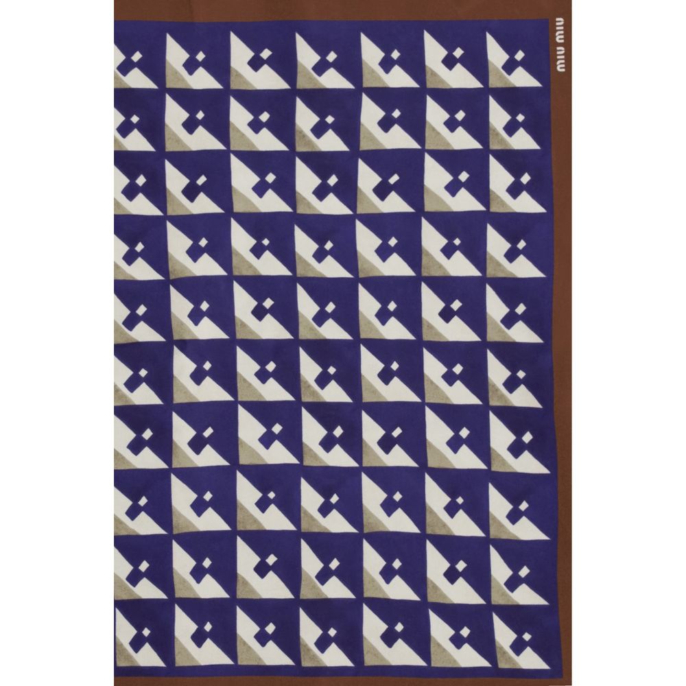 Miu Miu Silk Scarf - Multicolor Patterned Print