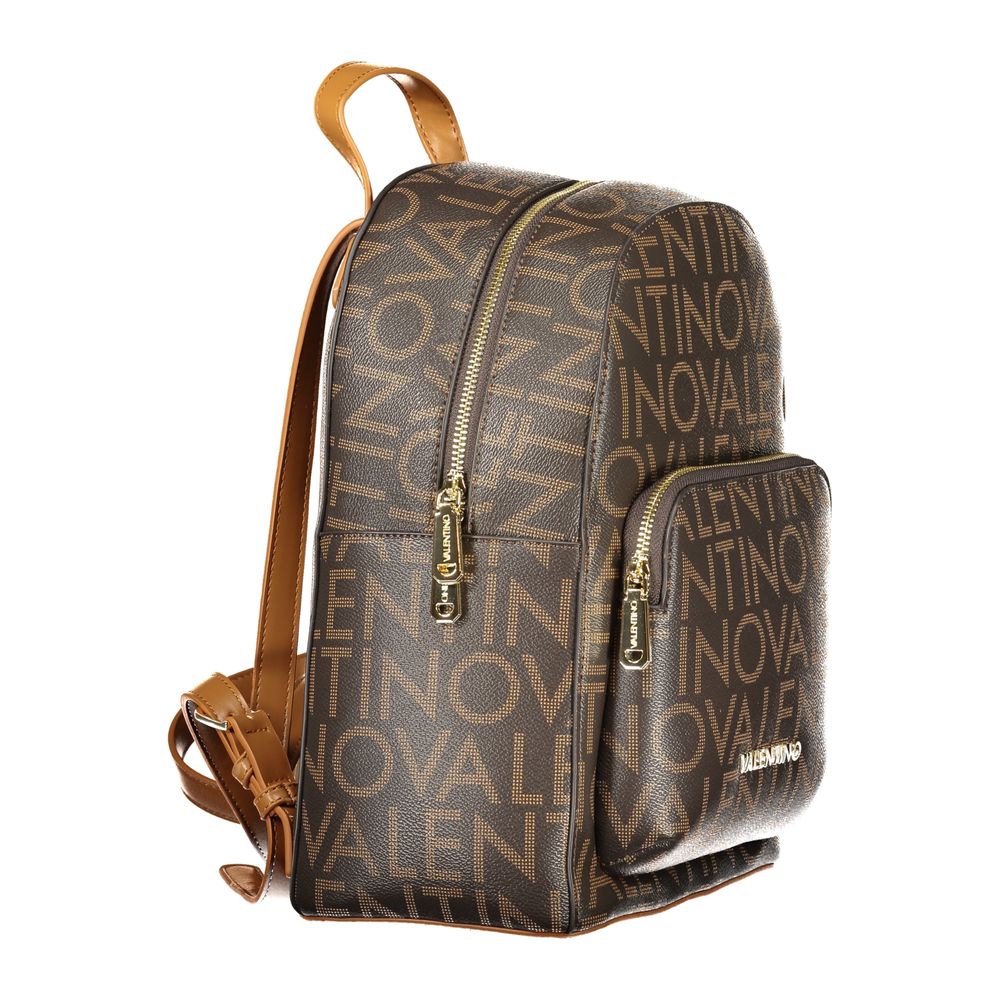 Mario Valentino Polyurethane Tote Backpack - Brown Green