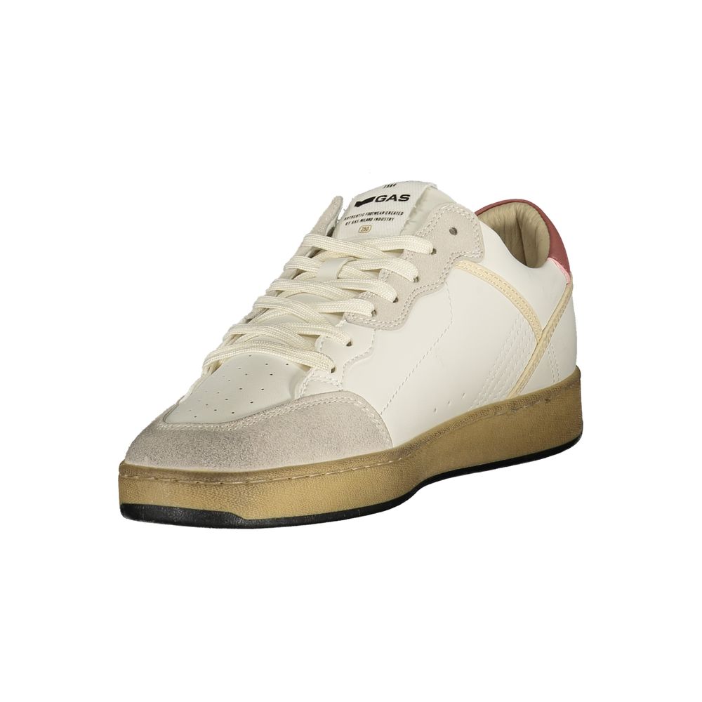 Gas Crisp Men's Low-Top Polyester & Polyurethane Sneakers - White