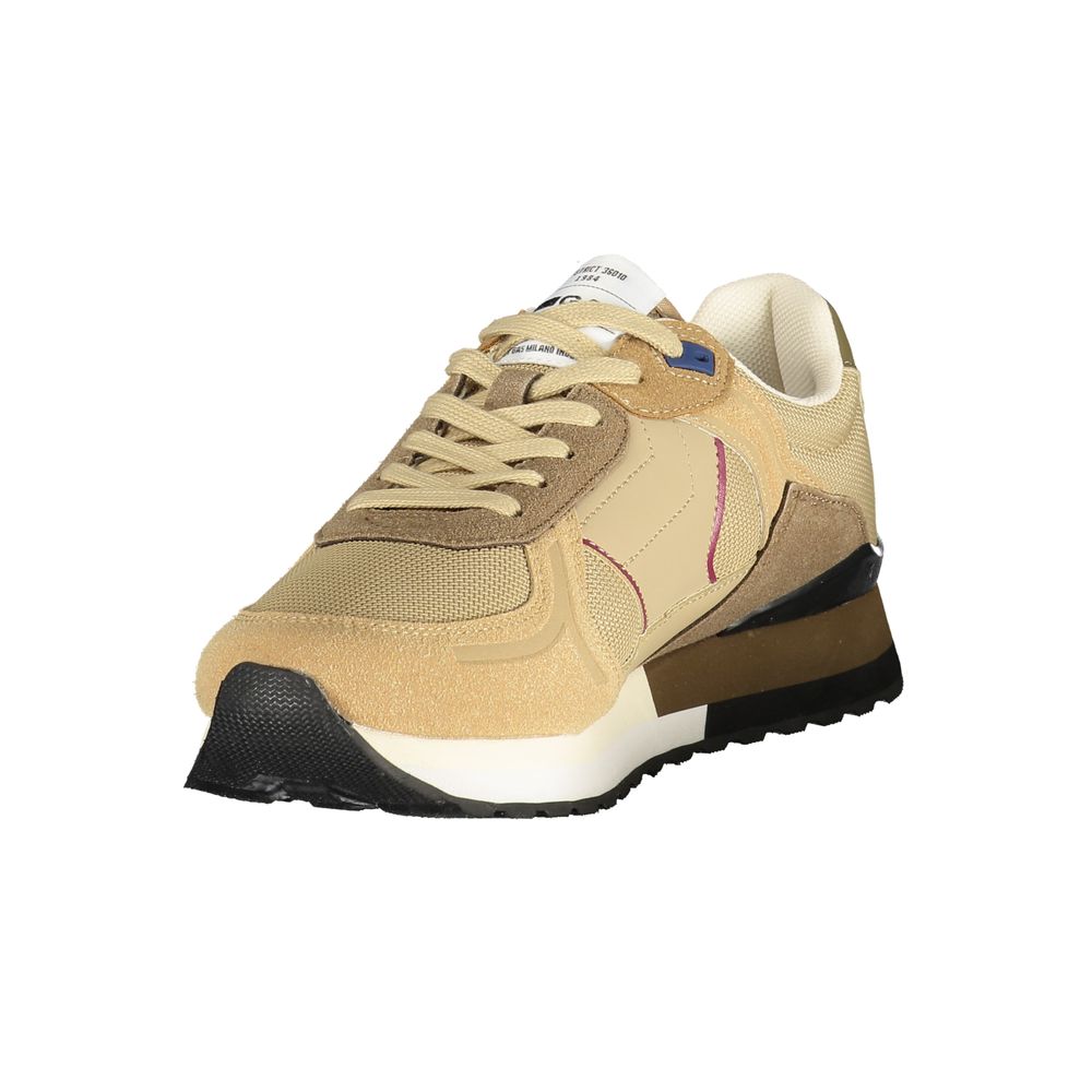 Gas Heart Men's Athletic Polyester & Polyurethane Sneakers - Beige