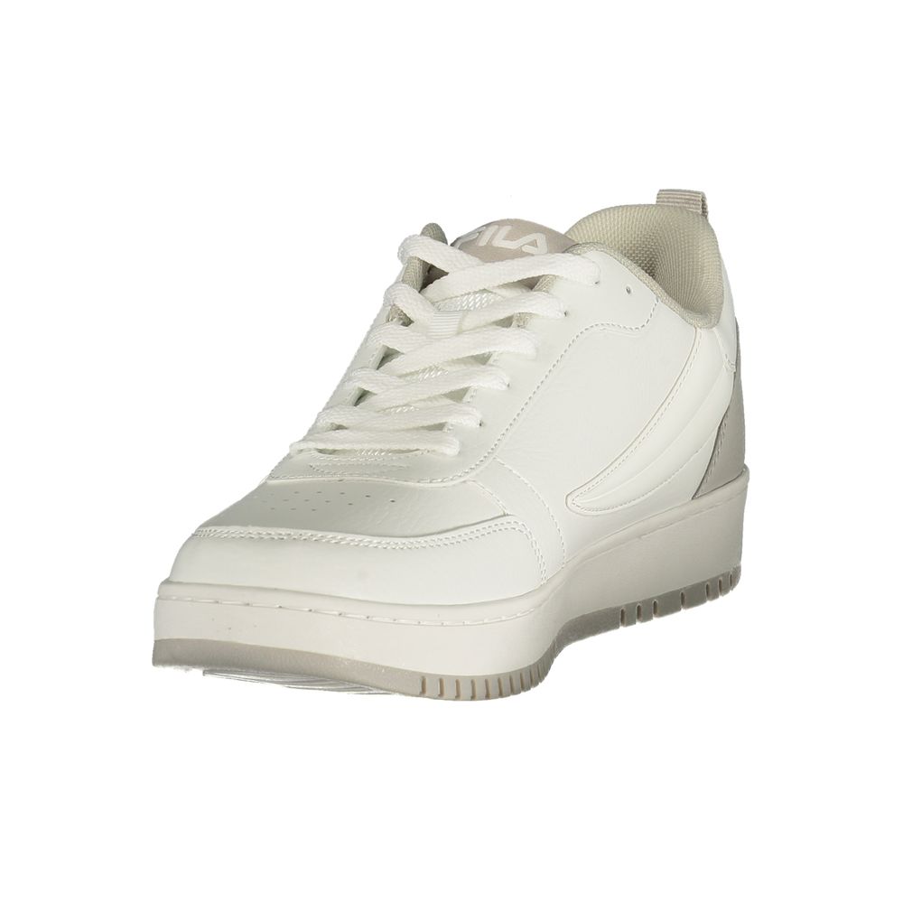 Sneakers by Fila for men in polyester & polyurethane white presents a sumptuous silhouette as Crisp Men's Low-Top Polyester & Polyurethane Sneakers, expertly defined by a sumptuous low-top style for a sumptuous, high-fashion look.