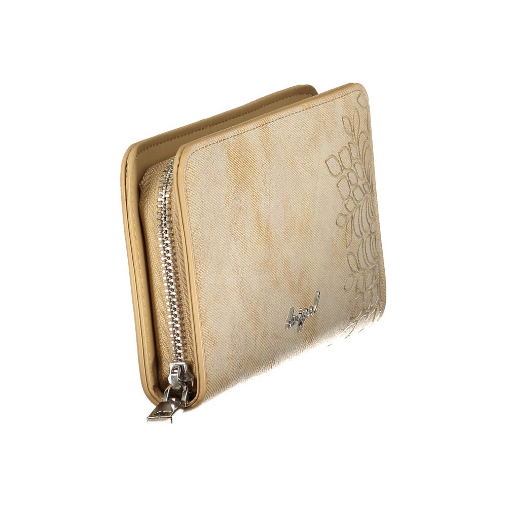 Wallet by Desigual for women in polyurethane beige presents a refined silhouette, artfully capturing the essence of the Polyurethane Wallet design with sophisticated for a refined look.