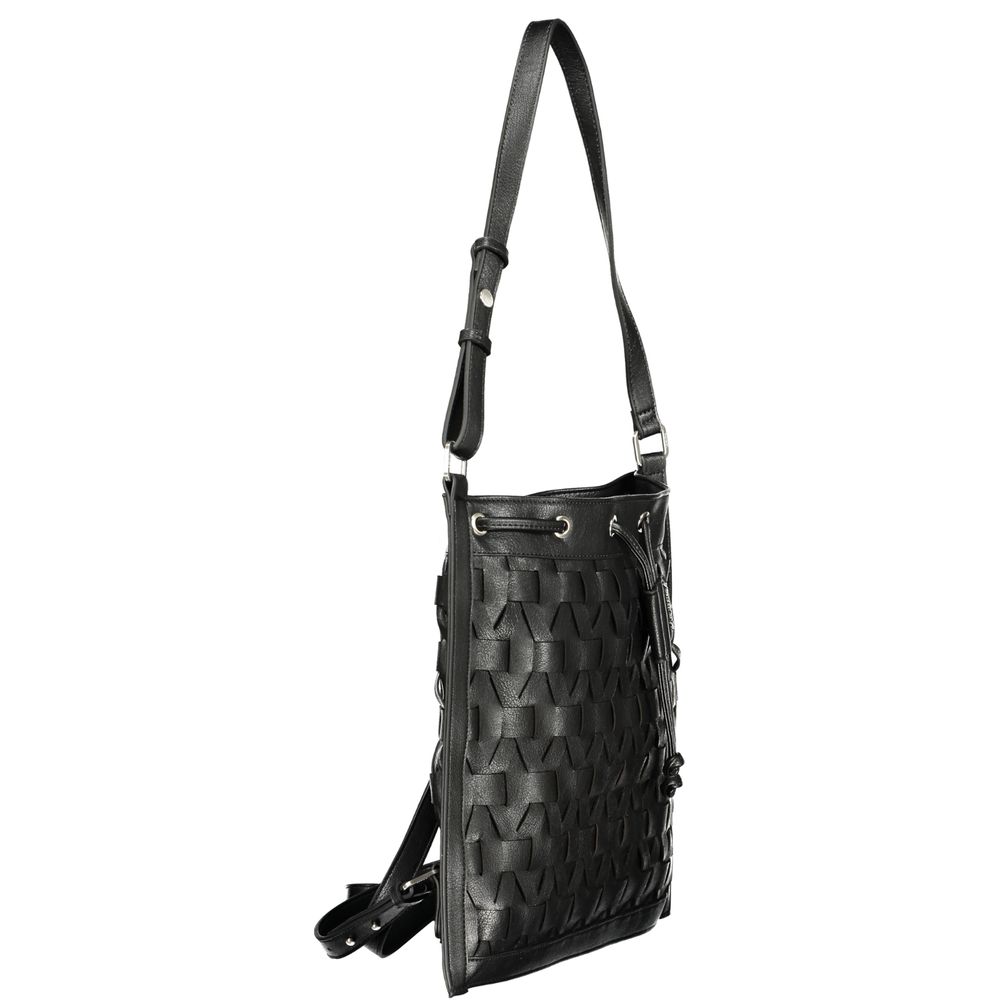 Backpack by Desigual for women in polyurethane black showcases an architectural City Polyurethane Backpack design, featuring a secure , ample , and architectural backpack-strap for a sophisticated look.