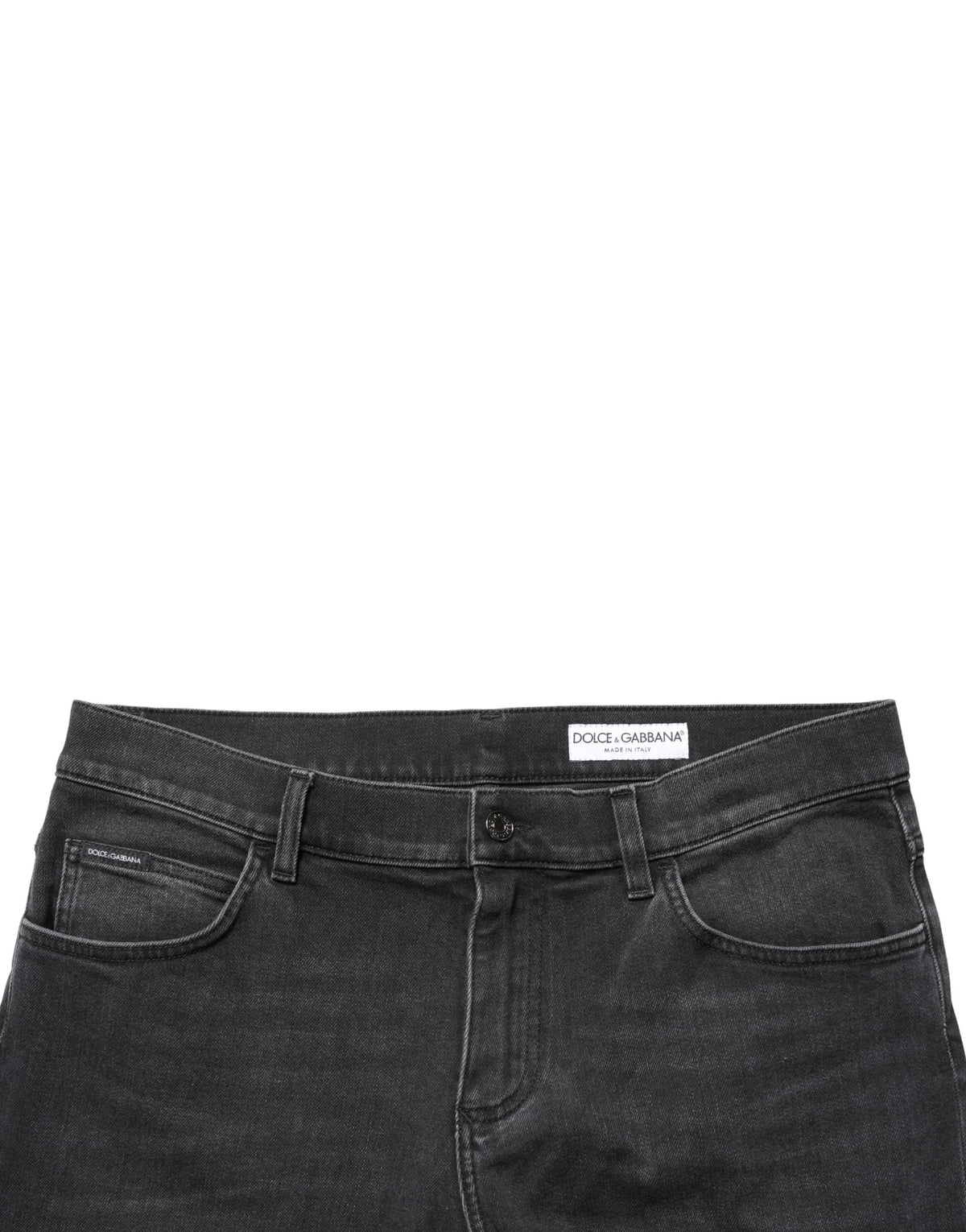 Dolce & Gabbana 9 To 5 Men's Skinny Regular Fit Slim Stretch Denim Cotton Jeans - Black Signature