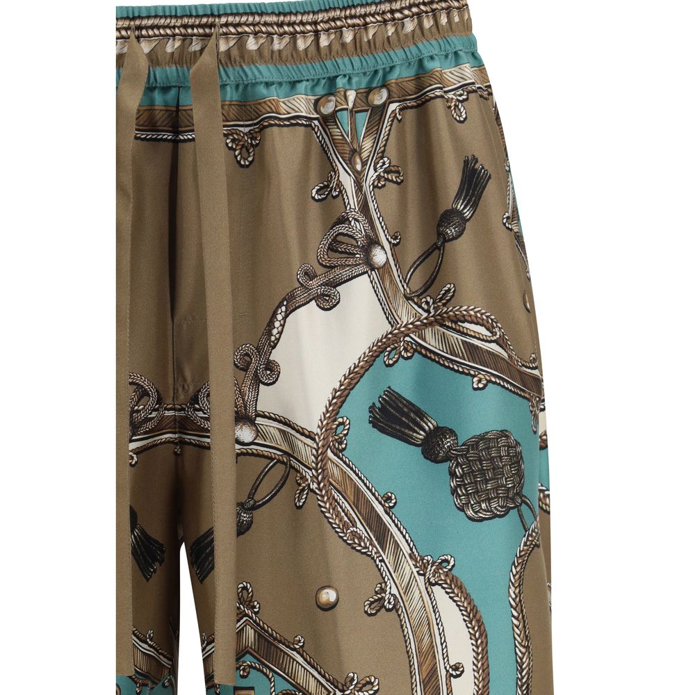 Dolce & Gabbana Multicolor Silk Cargo Shorts