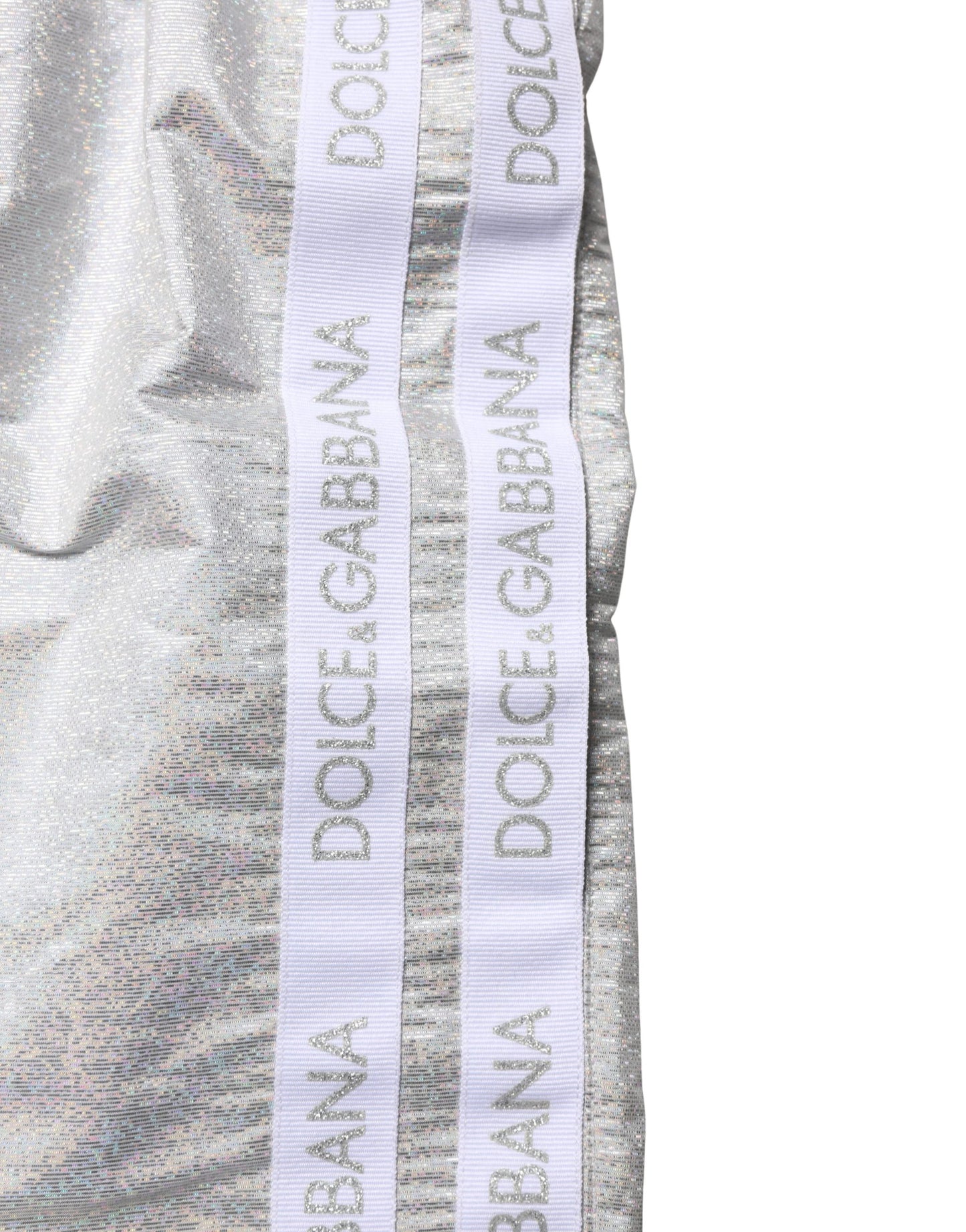 Dolce & Gabbana Silver Polyester Drawstring Men Shorts Swimwear