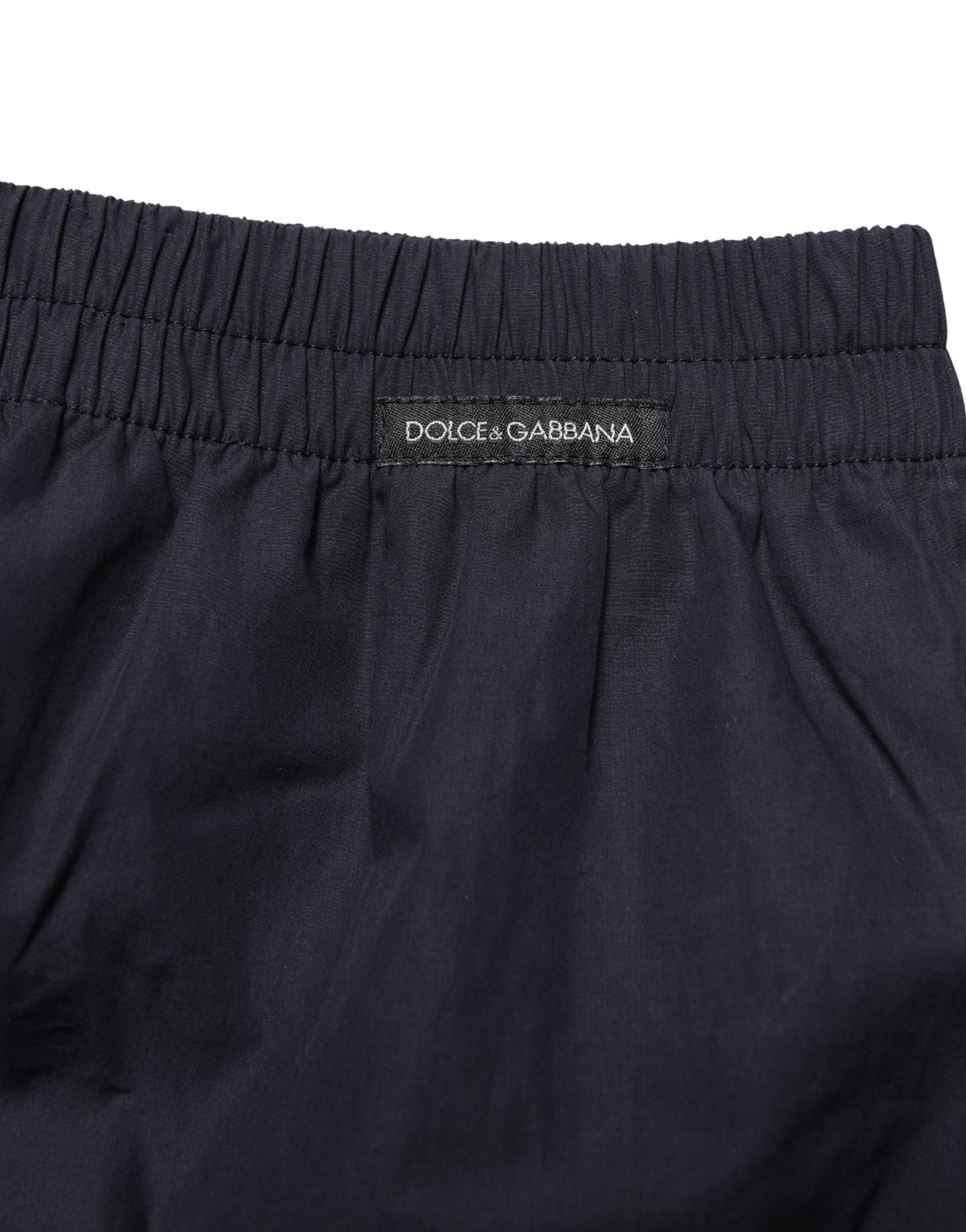 Dolce & Gabbana Black Cotton Elastic Waist Swim Shorts Swimwear