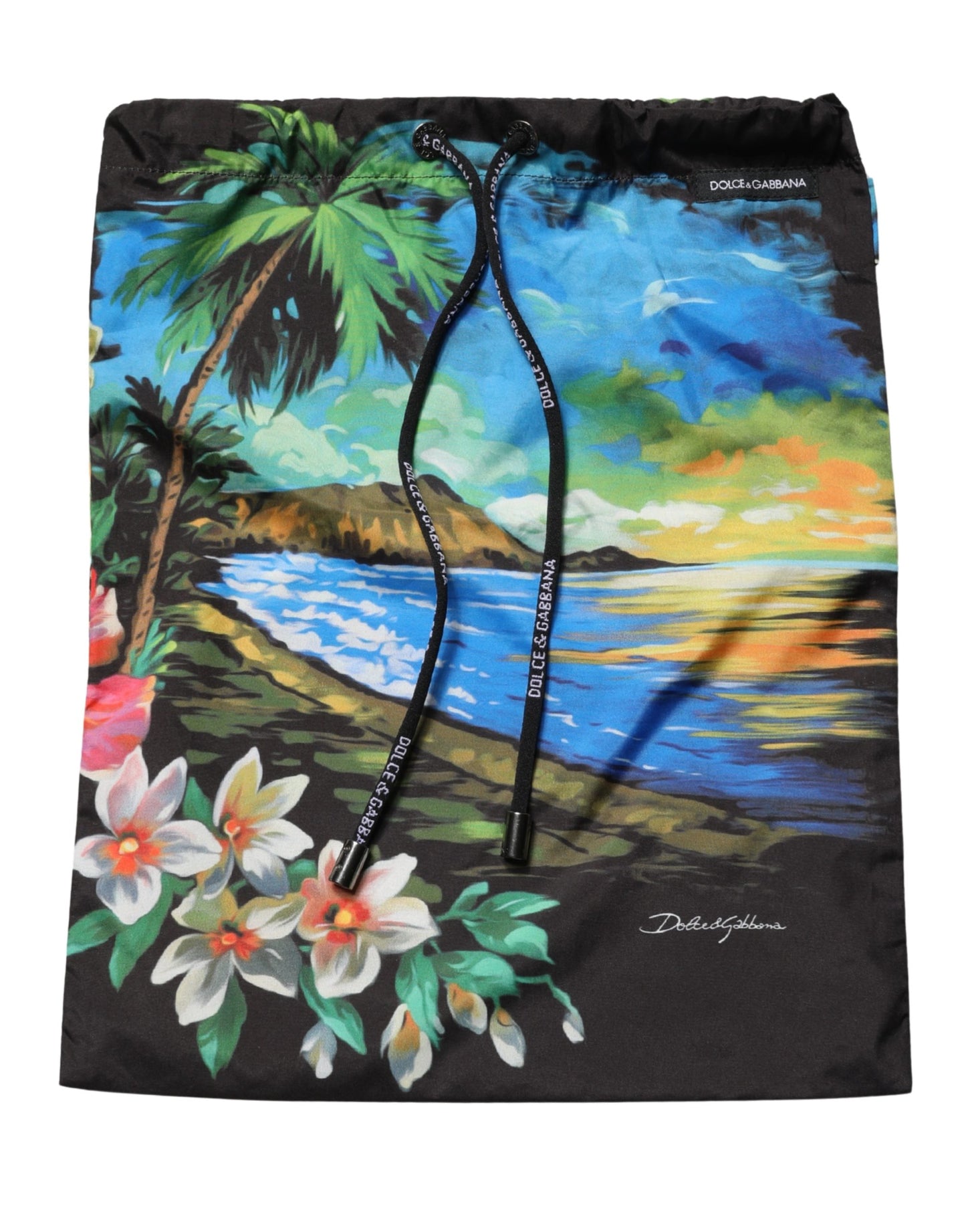 Dolce & Gabbana Black Tropical Hawaiian Trunks Shorts Swimwear