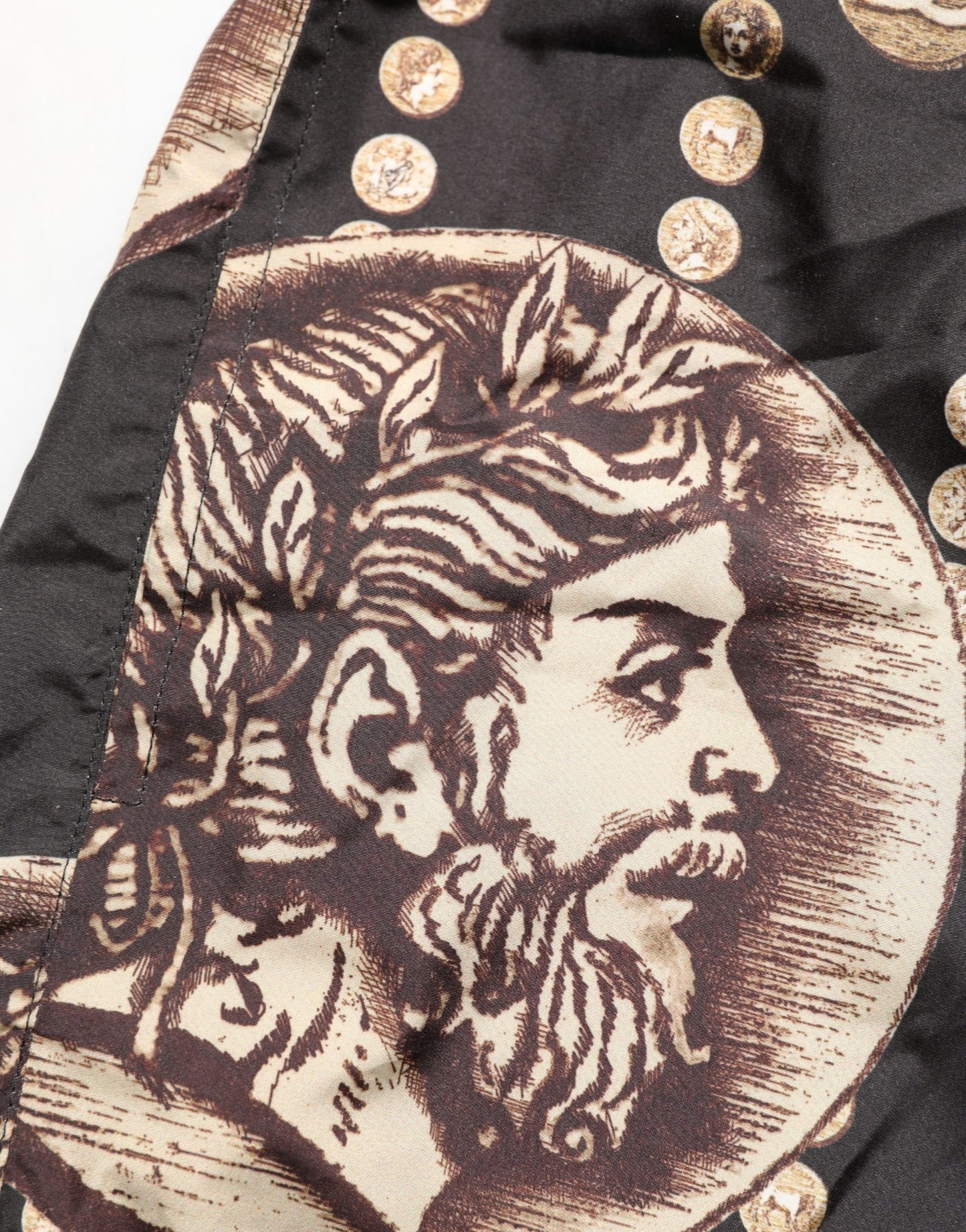 Dolce & Gabbana Black Roman Coin Print Swim Shorts Swimwear