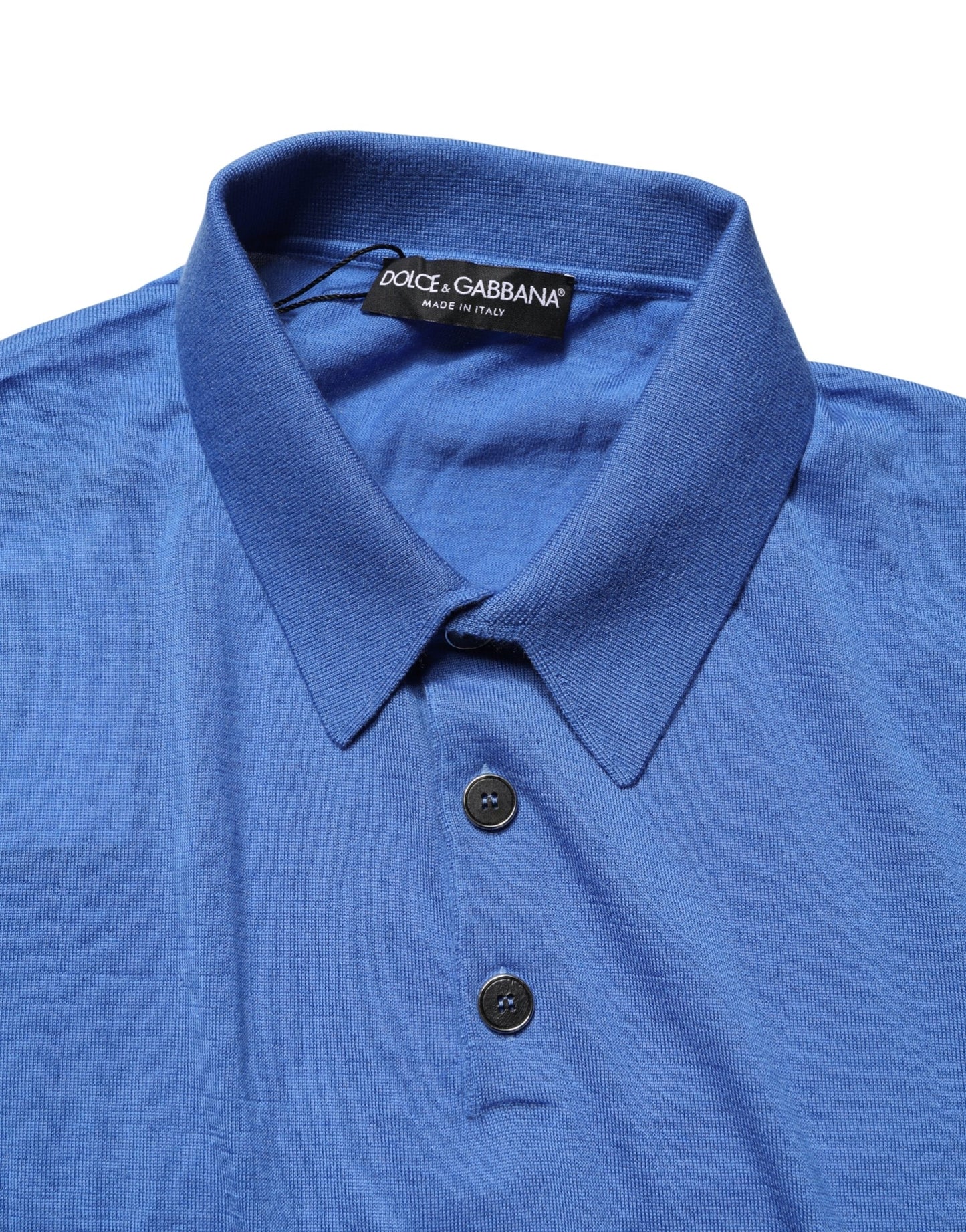 Dolce & Gabbana Blue Cashmere Short Sleeves Polo T-shirt