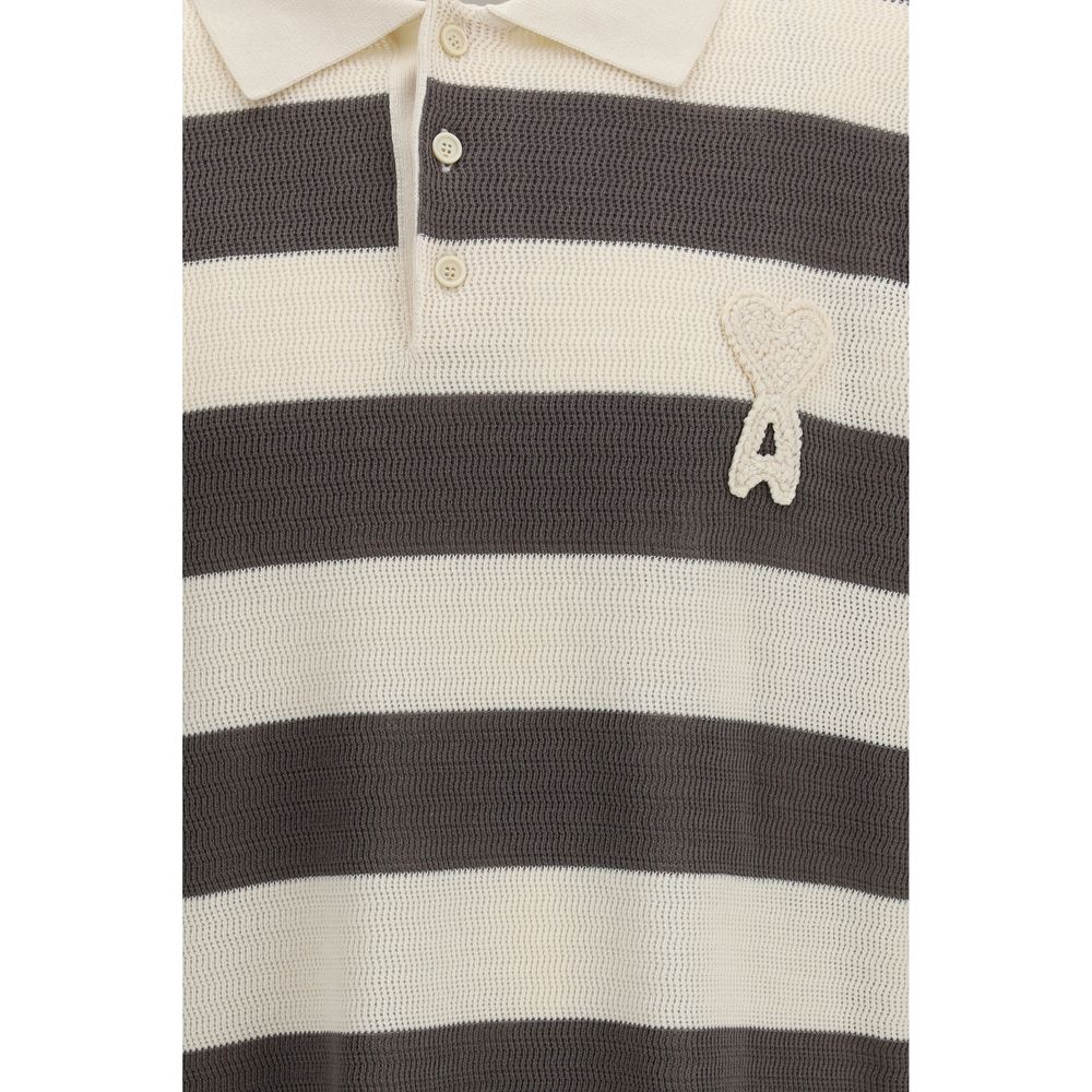 Ami Paris Multicolor Cotton Polo Shirt