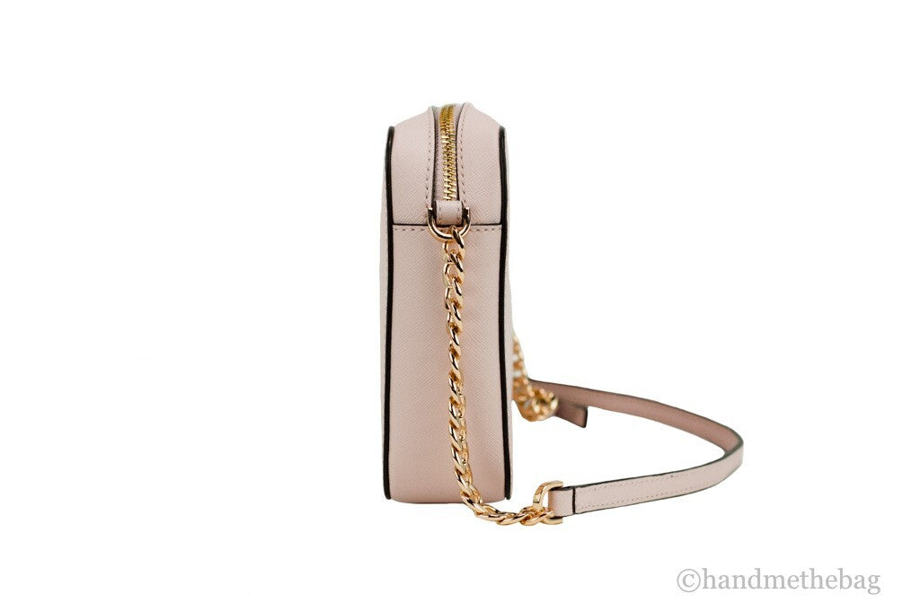 Michael Kors Adult Saffiano Leather East West Crossbody Handbag With 2 Slit Pockets, Blush