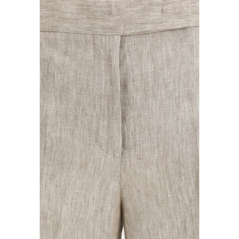 Max Mara Beige Linen Casual Pants