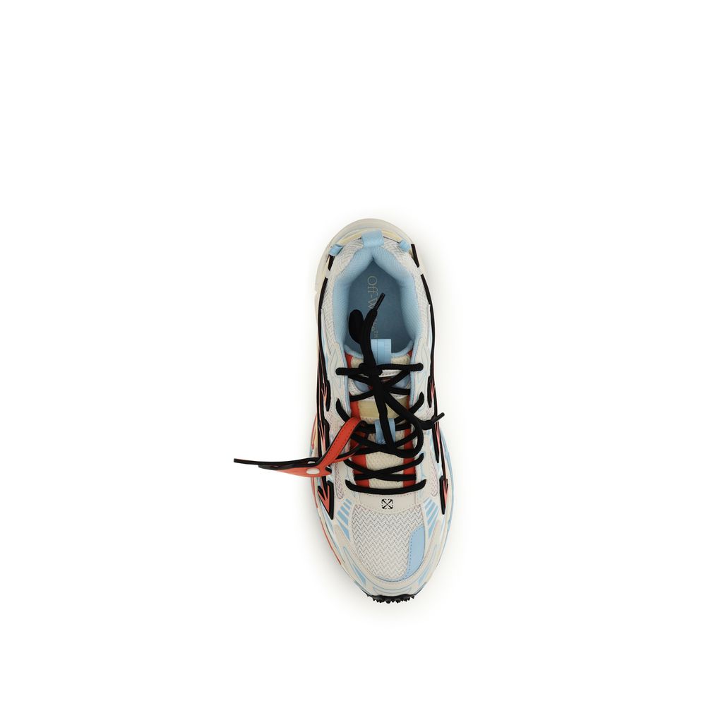Off-White Blue Calf Leather Bos Taurus Athletic Sneakers
