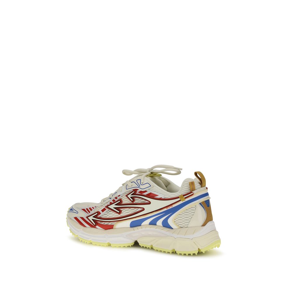 Off-White Multicolor Polyester Athletic Sneakers