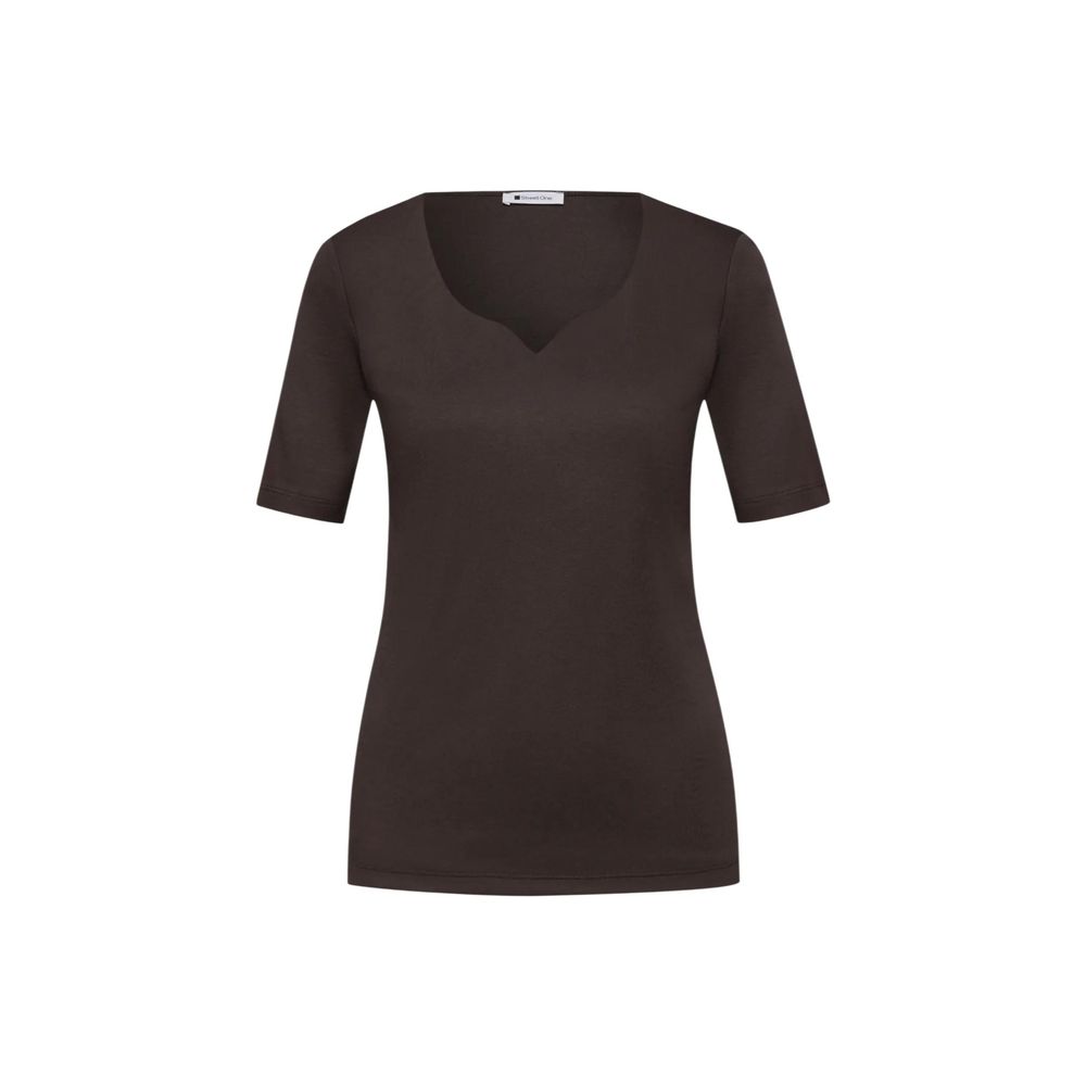 Street One Women's Short-Sleeve; Long-Sleeve Modal & Cotton T-Shirt - Brown
