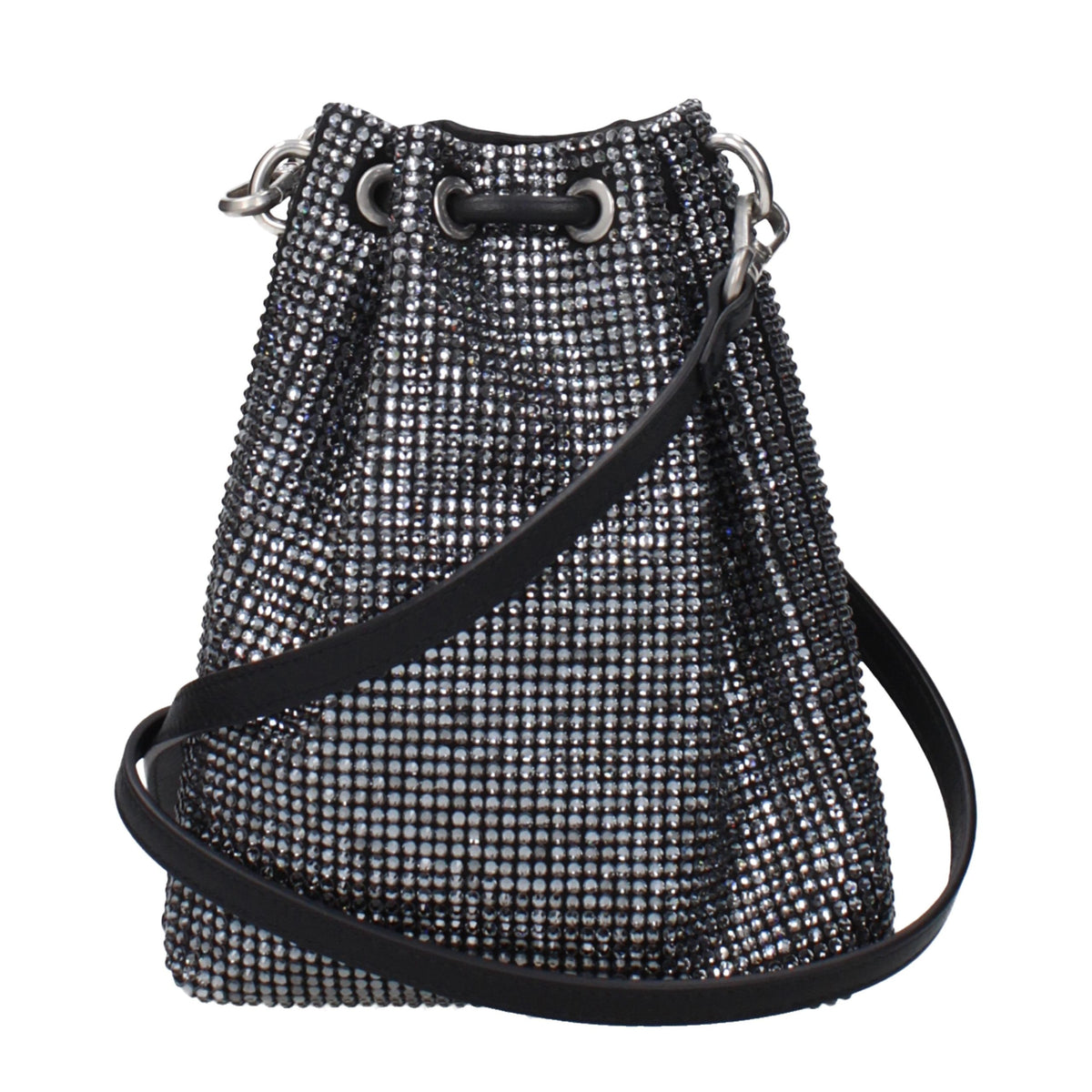 Jimmy Choo Polyester Polyurethane Python Leather Crossbody Handbag - Black