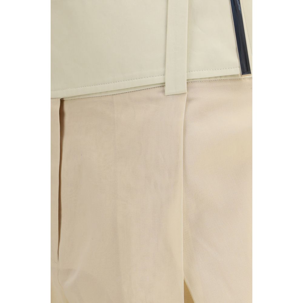 Max Mara Women's Regular Fit Wide Low Rise Cotton Casual Pants - Beige
